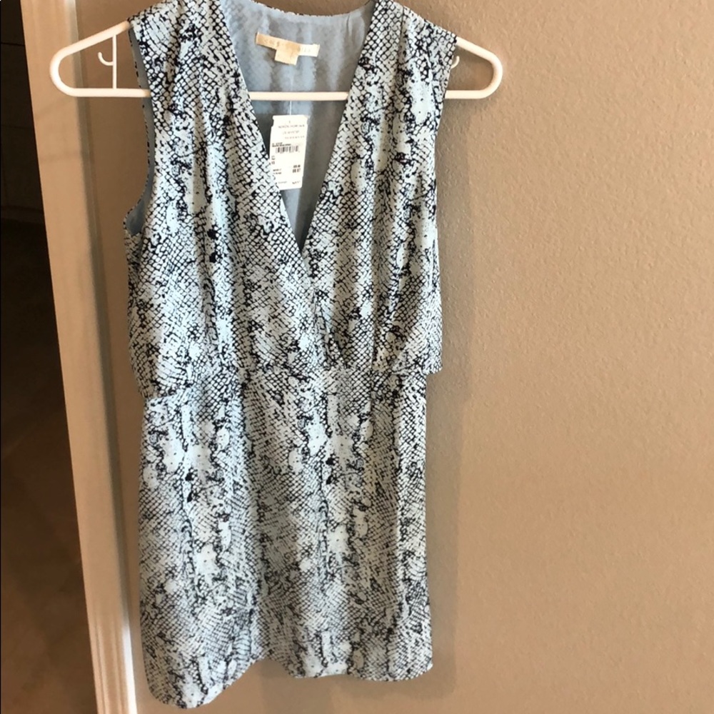 Cooper & Ella blue snake skin dress.